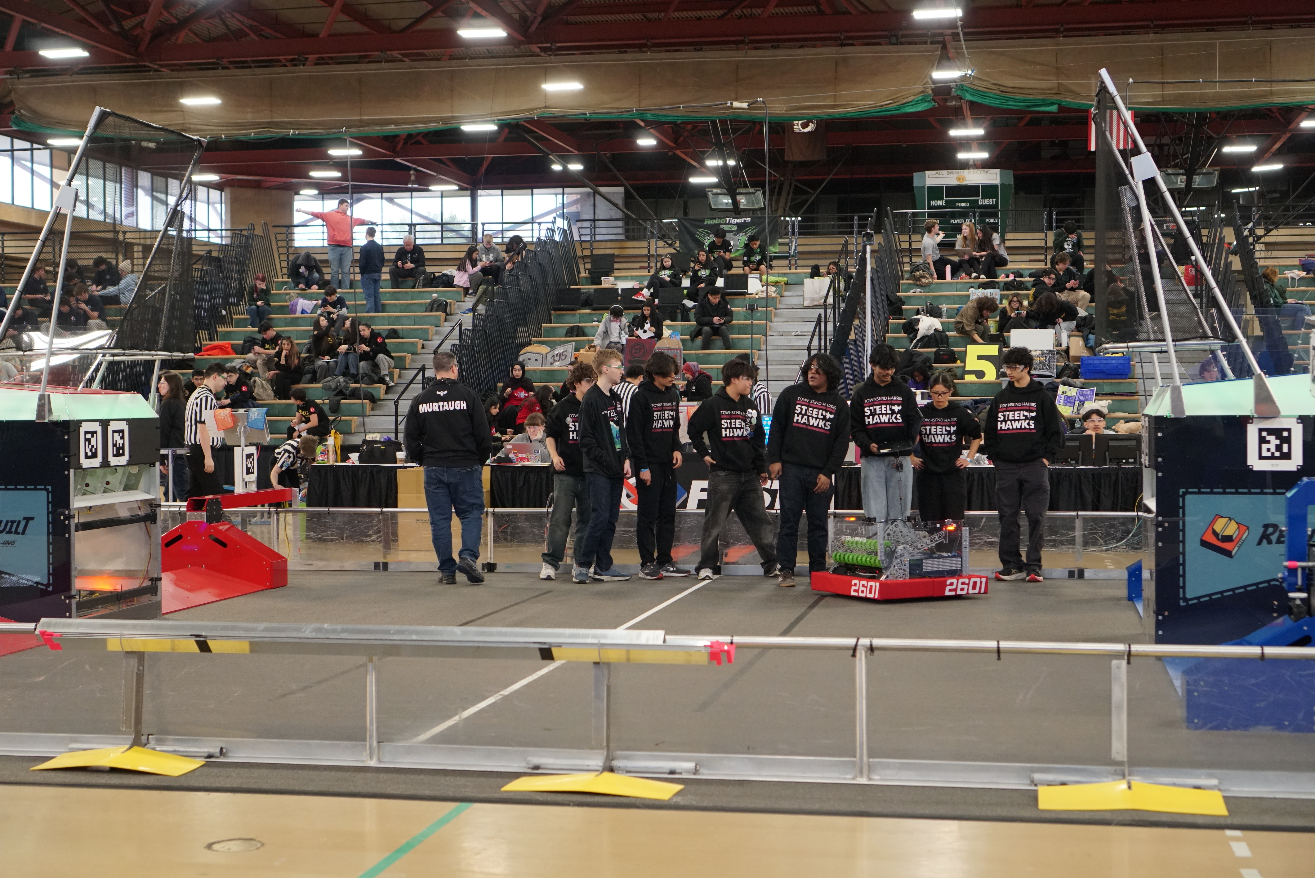 Our robot on the field during HVR's field calibration